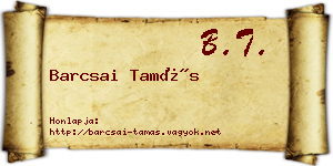 Barcsai Tamás névjegykártya